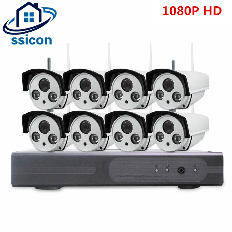 

SSICON 8CH IP CCTV System Wireless 1080P NVR 8PCS 2.0MP IR Outdoor P2P Wifi IP CCTV Security Camera System Surveillance Kit