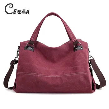 

Fashion Vintage Purple Color Women Casual Tote High Quality Durable Canvas Shoulder Bag Big Capacity Female Canvas Bag Handbag