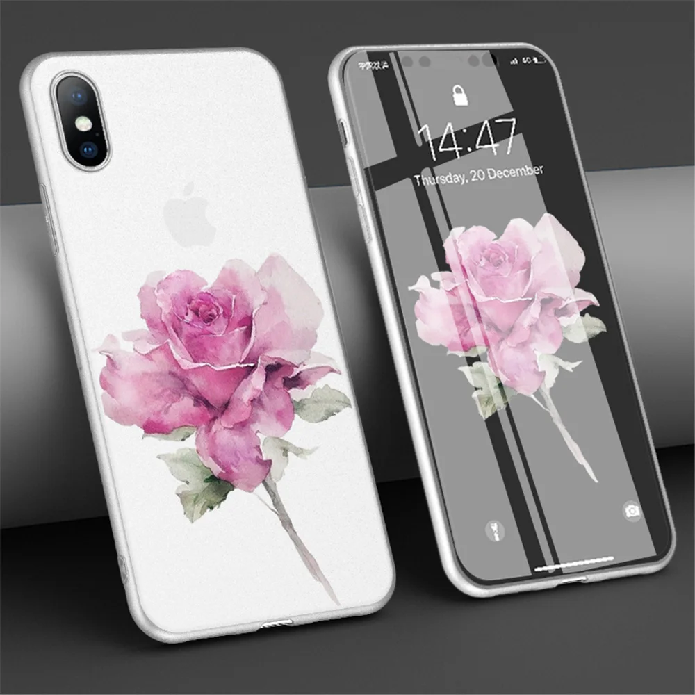 Lovebay чехол для телефона для iPhone 11Pro 6 6s 7 8 Plus X XR XS Макс 5 5S SE красивый цветок матовый чехол из мягкого ТПУ для iPhone 11 чехол для телефона