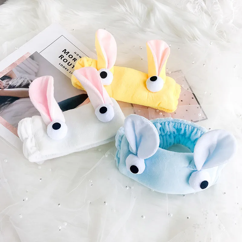 

Summer Creative Sesame Street Big Eyes Cute Rabbit Ears Plush Hair Elasticity Female Makeup Washing Cartoon Girl Headband