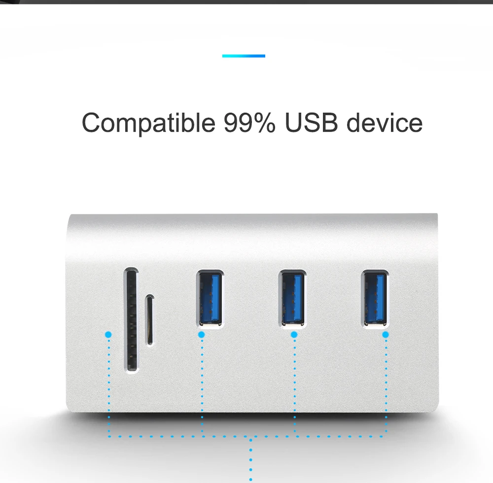 Rocketek Мульти usb 3,0 концентратор 3 порта адаптер сплиттер интерфейс питания SD/TF кард-ридер для MacBook Air компьютер Ноутбук аксессуары