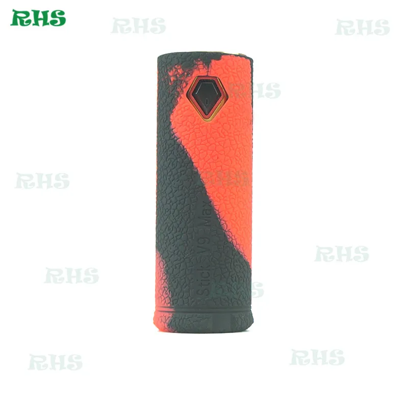 black red RHS поступление силиконовые Защитный чехол Чехол для корпуса для палочка V9 Макс 13 разных цветов; комплект - Цвет: black red