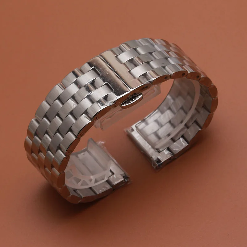 

Silver watchband bracelet strap 16mm 18mm 20mm 22mm 24mm High Quality Metal Stainless steel Watch Band strap for men women hours
