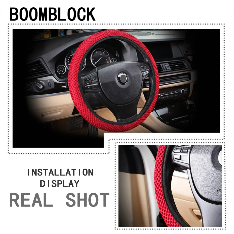 

Car Steering Wheel Cover Breathability Sandwich Fabric Skidproof For kia Ceed Cerato Suzuki grand vitara Citroen xsara picasso