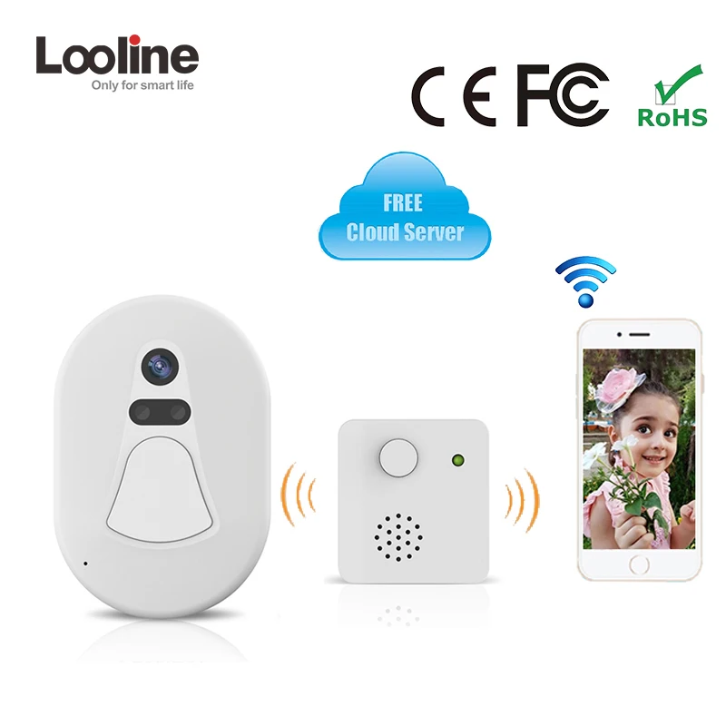 Дверной Звонок камера беспроводной домофон ip Wi Fi Looline Wifi дверной звонок
