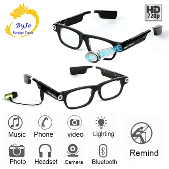 

New Multifunction Bluetooth glasses Support to listen to music and call 720p video glasses Built-in 32G storage LED light