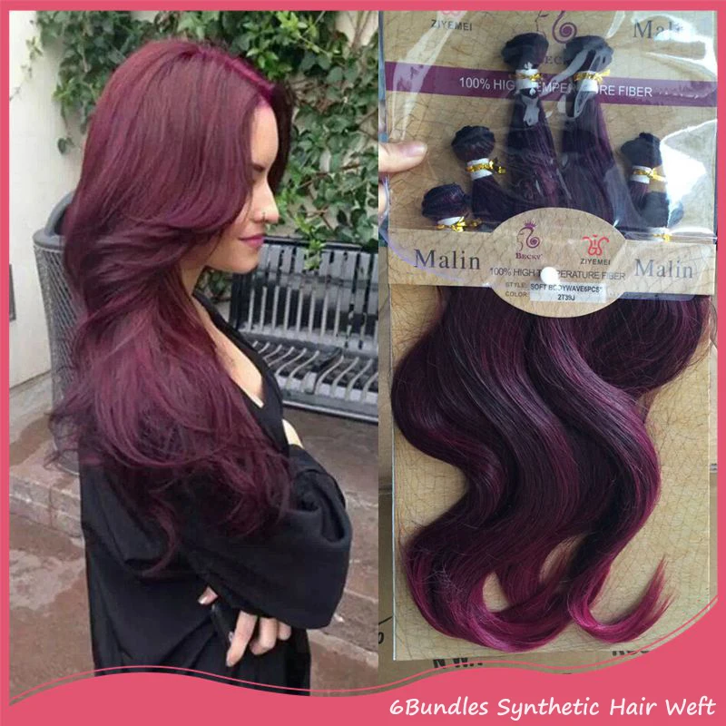 Extension Hair Sintetico 16&quot 18&quot 20&quot Synthetic Weaves For Black Women Long Ombre Extensions with Closure |