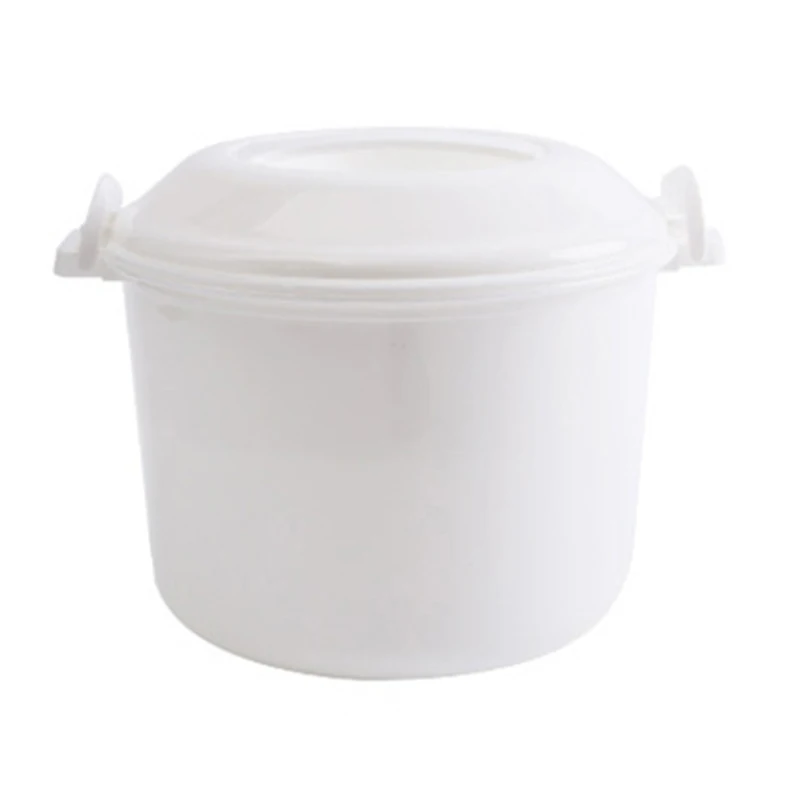 

Hot Eco-Friendly Plastic Microwave Rice Steamer Bowl Lid Lock with Spoon 3L Cooker Tool Kitchen Utensil HY99 JY16