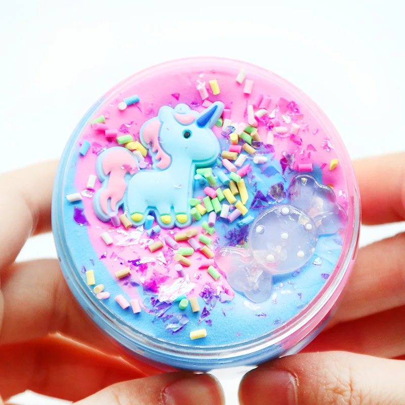 

Modeling Clay New Fashion Fluffy Unicorn Cotton Mud Slime Scented Stress Relief No Borax Kids Toy Sludge For Kids Gift
