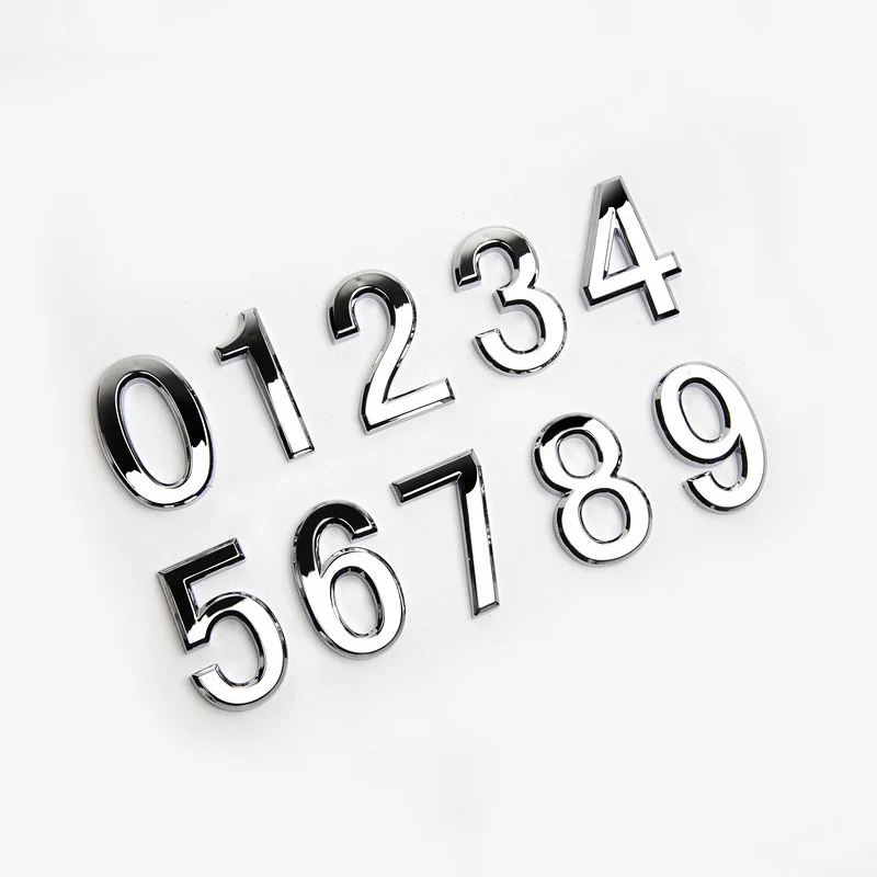 1 шт. 5 см 3D цифры 0-9 номер Наклейка табличка знак отель Серебристая дверь номер табличка современный покрытый дом домашний декор