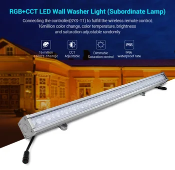 

[Seven Neon]MiLight DC24V 24W RGB+CCT LED Wall Washer Light Waterproof IP66 outdoor light,dimmable RGB CCT Subordinate Lamp
