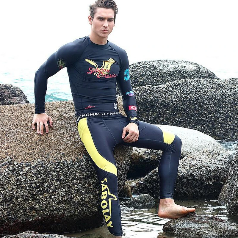 SABOLAY Men Snorkeling Rash Guard Pants Radition Preventation Anti