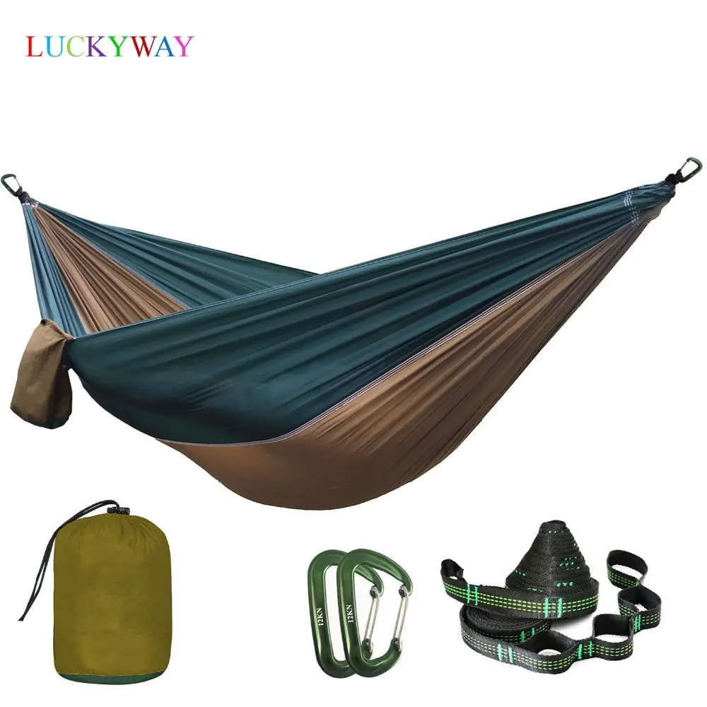 

Dropshipping Portable Nylon Parachute Hammock Camping Garden Hamac Travel Double Person Hamak for camping outdoor furniture