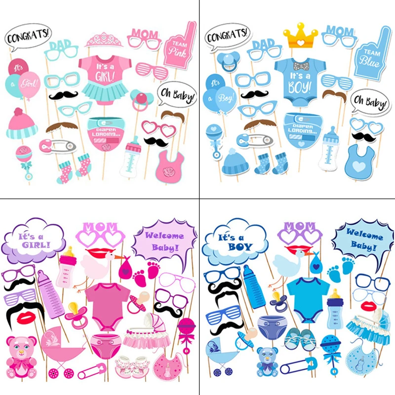 

20/30PCS/set Photo Booth Props It Is A Boy Baby Shower Birthday Party Decoration 1st Newborn Baby Birthday Photobooth Props