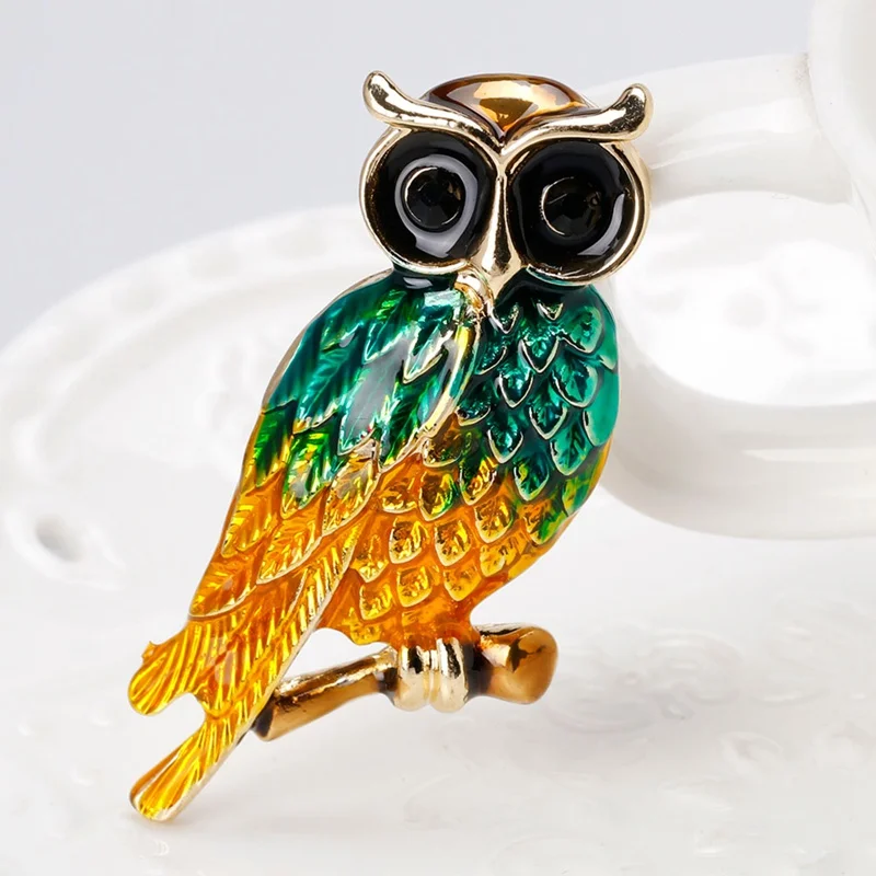 

New Fashion Style Vintage Animal Badges Enamel Pins And Brooches For Women Rhinestone Metal Bijouterie Brooch Owl Badge Gifts
