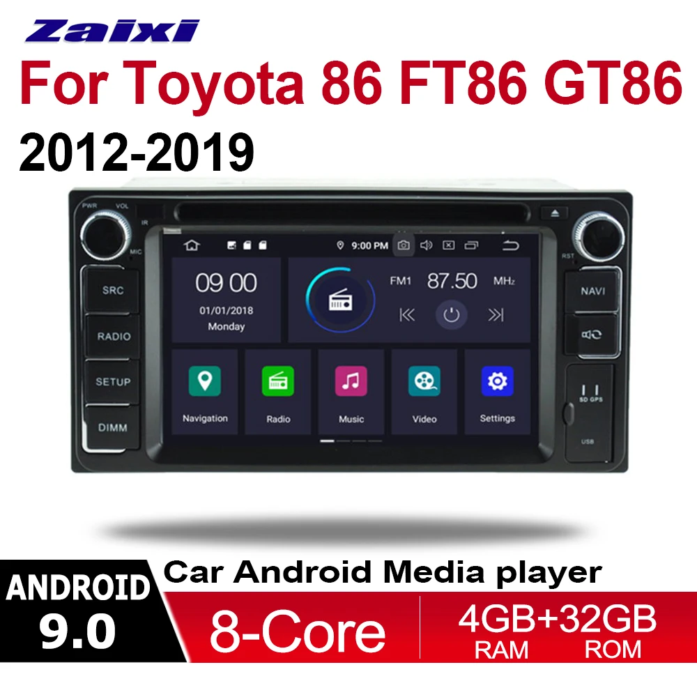 

ZaiXi For Toyota 86 FT86 GT86 2012~2019 2 DIN Car Android 9 GPS Naviation Multimedia system Bluetooth Radio Amplifier WIFI HD