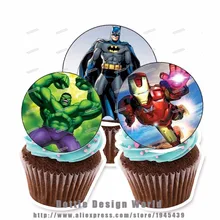 24 супергероя съедобный торт Топпер Вафля рисовая бумага торт кекс печенье Топпер украшения день рождения детский душ торт Декор поставка