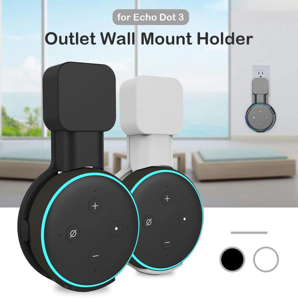 

For Echo Dot 3rd generation Wall Mount Outlet Hanger Stand Holder Case Plug, Plug-in Mount Stand work with Amazon Echo Dot 3