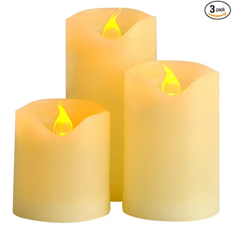 3pcs Flameless LED Candles Light Battery Decoration Wedding Party