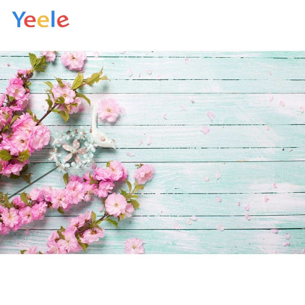 

Yeele Wooden Board Planks Fresh Flowers Baby Portrait Photography Backgrounds Customized Photographic Backdrops for Photo Studio