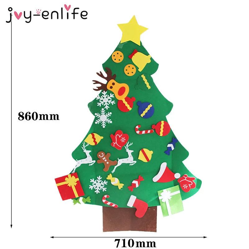 DIY войлочная Рождественская елка, новогодние подарки, детские игрушки, искусственное дерево, настенные подвесные украшения,, Рождественское украшение для дома - Цвет: style 2