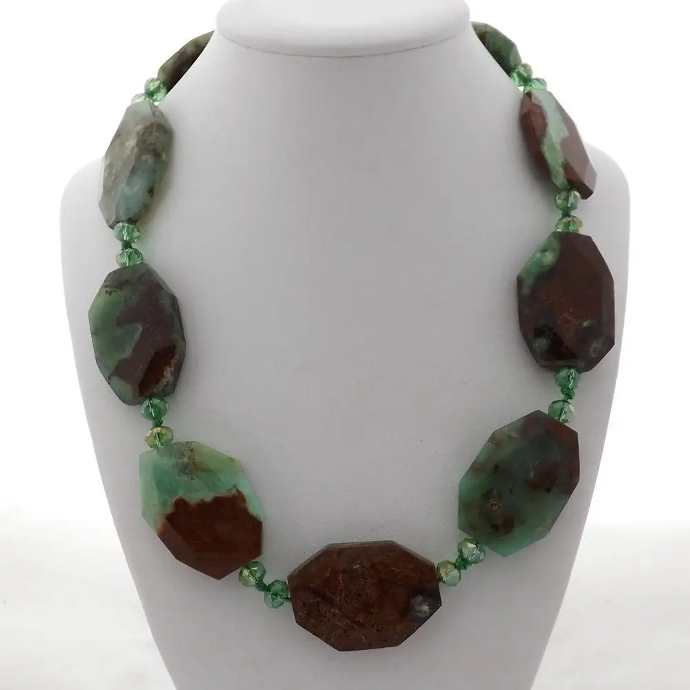 

21'' Chrysoprse faceted Necklace