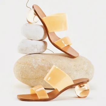 

PVC Shoes Women Sandals Clear Ball Heel Women Slippers Fashion Women Muller Shoes Casual Shoes Woman 2019 New Women's Shoe