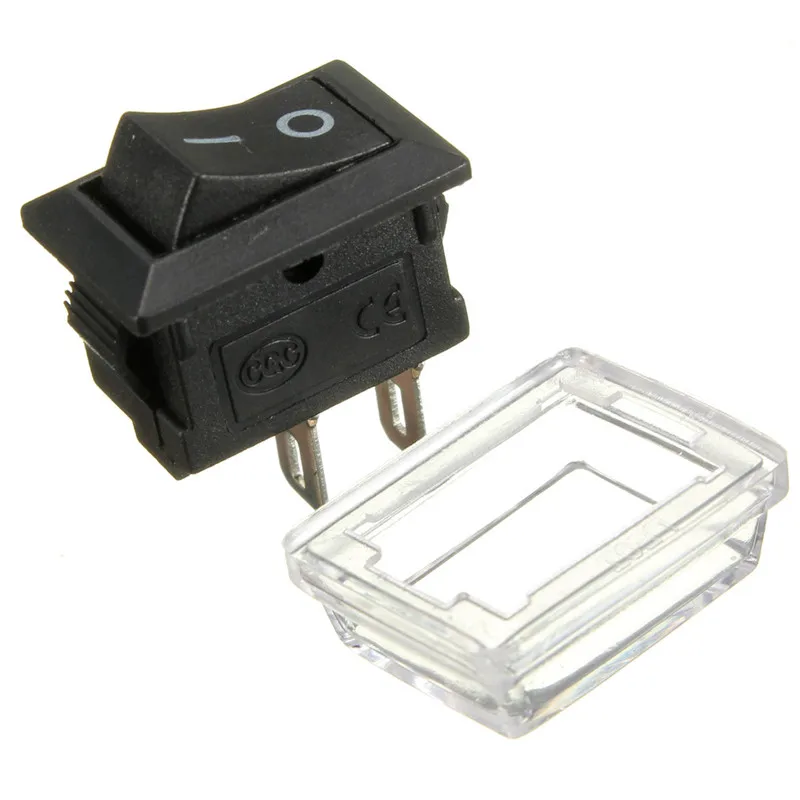 

2Pcs 2Pin On/Off Waterproof Rectangle Rocker Switch w/ Cover Car Dashboard Dash Boat 6A 250VAC / 10A 125VAC