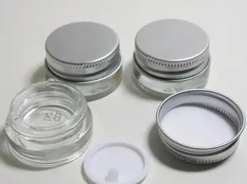 

200 x 5g high quality glass cream jar with aluminum lids cosmetic container 5cc Small cosmetic packaging glass jar SN2416