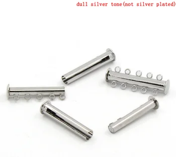 

Doreen Box Lovely Magnetic Slide Clasps 5-Rows Silver Color 30x10mm,5 Sets (B22562)