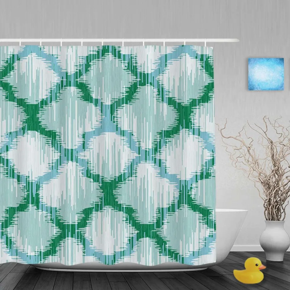 Art Pattern Shower Curtain Bathroom Waterproof Curtain with Hooks Home Decor 