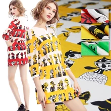 12momme 114 см с рисунком Popeye Оливер, 3 цвета, шелк тутового цвета, крепдешин, летнее платье, одежда, ткань, материал