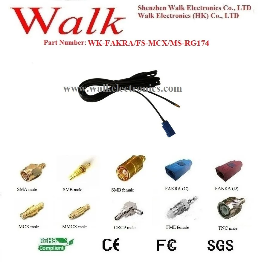 FAKRA Женский штекер MCX кабель RG174, mcx кабель fakra, MCX кабель-адаптер, FAKRA GPS антенный кабель