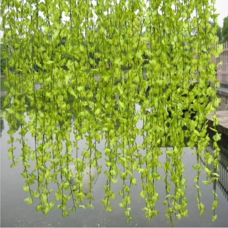 

Simulation of artificial Flowers Rattan Cherry Blossom Vine Wall Hanging Craft Ornament for Wedding Home Decoration Muti Color