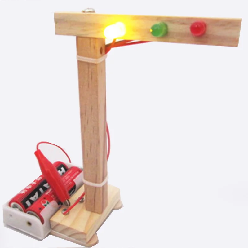DIY горячие детские дети ручной работы собранные научно-технические творческие образовательные мини-модели эксперимент дети светофоры подарки