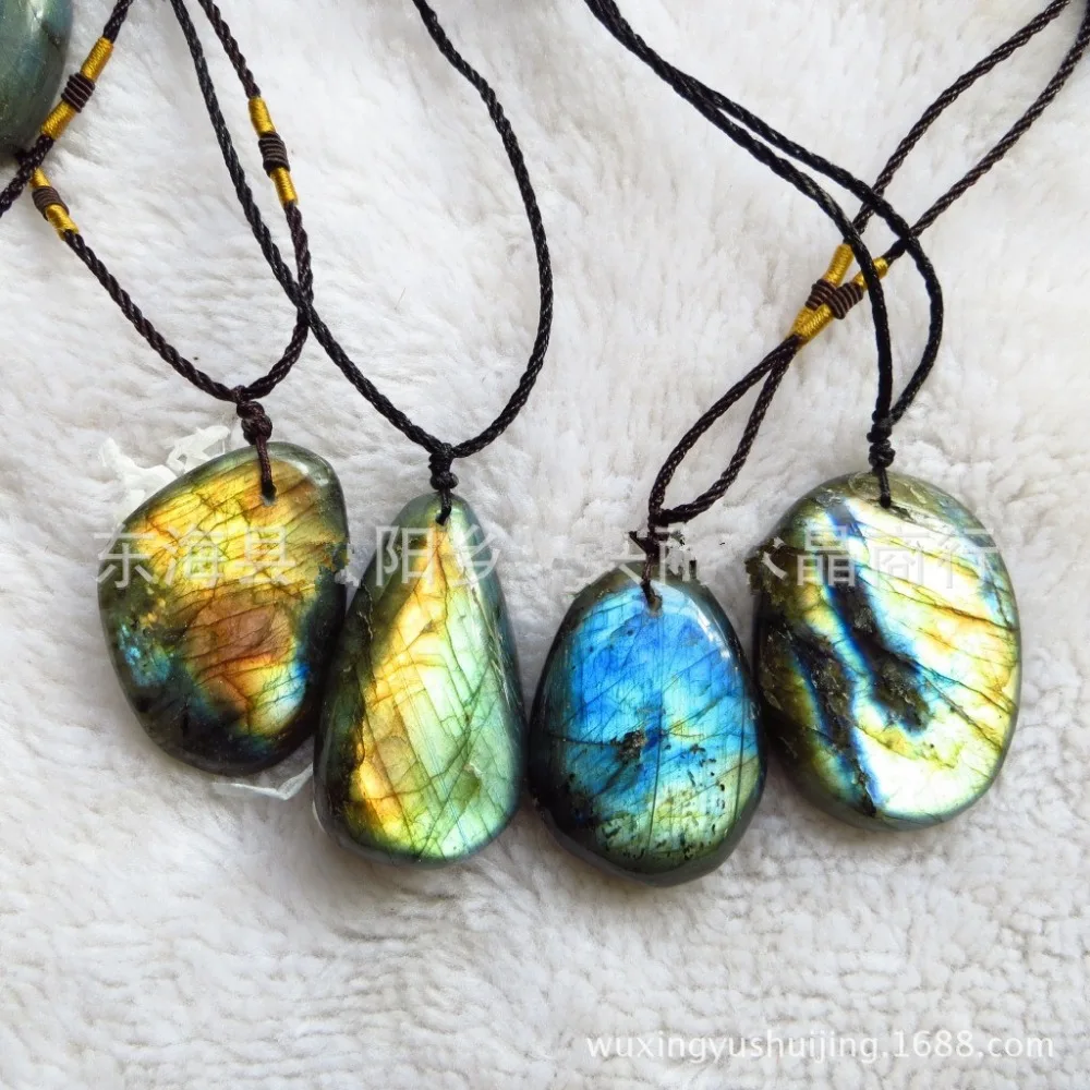New irregular Natural crystal Labradorite pendant stone Moonstone Pendant sun Pendulum Divination spiritual meditation | Украшения и