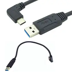 USB 3,0 мужчина к USB 90 градусов угол левый и правый 3,1 тип-c Мужской Разъем USB-кабель для передачи данных синхронизации и зарядки