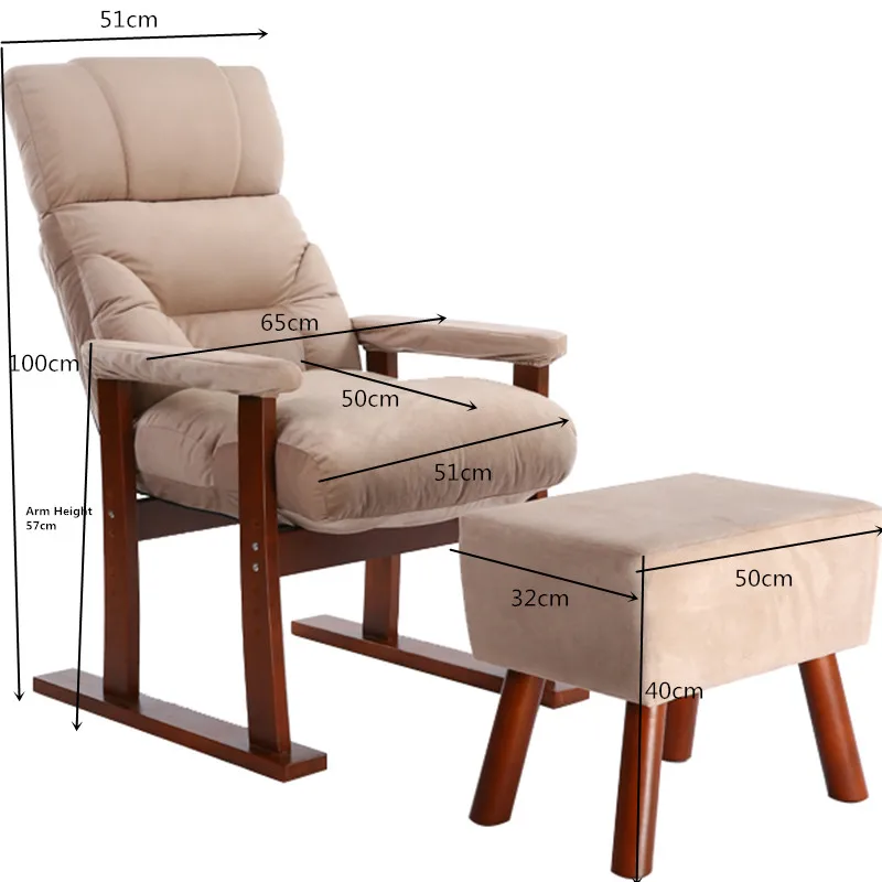 Японский стиль обивка мебель деревянный диван кресло Османская гостиная современные кресла расслабляющий акцент подлокотник стул W/табурет для ног