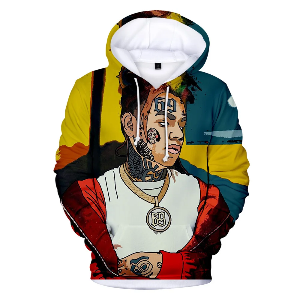 3D 6ix9ine Tekashi69 толстовки и свитшоты с рисунком певица реперские кепки в стиле