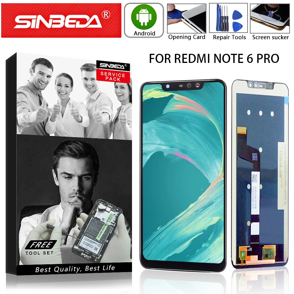 

6.26"Original For Xiaomi Redmi Note 6 Pro LCD Display Touch Screen Digitizer With Frame Assemble For MI Redmi Note6 Pro Display