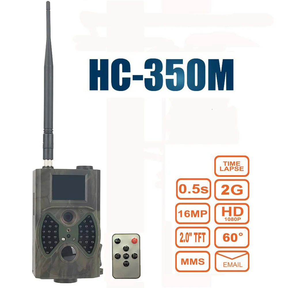 HC350M охотничья камера 2G GPRS MMS SMTP SMS 16MP 1080 P 100 градусов PIR датчик Угол обзора камера для наблюдения за дикой природой HC-350M