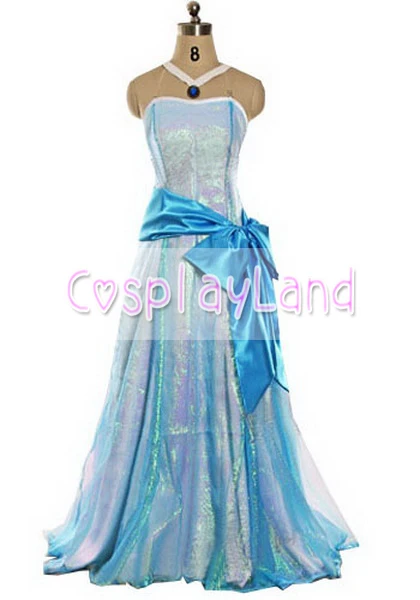 princesa tiana vestido azul