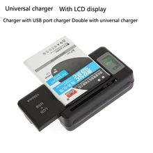 Универсальный ЖК-дисплей Дисплей Мобильная Зарядка адаптеры для сиденья сотовый телефон Батарея стенового путешествия Зарядное устройство 5V 1A двойной USB Порты и разъёмы США ЕС штепсельная вилка британского стандарта