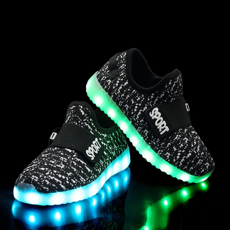 

2018 Usb Charge 25-38 EUR Size PU Leather Glowing Sneaker Girls Shoes Illuminated Luminous Sneaker Boy & Baby Led Shoes Tenis