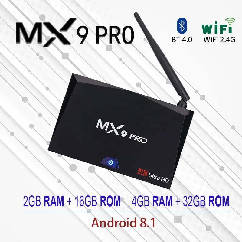 New MX9 Pro Android 8.1 TV Box RK3328 Quad Core 4GB 32GB WiFi Bluetooth 4.1 USB 3.0 Media Player 4K HD Smart Set top box | Электроника