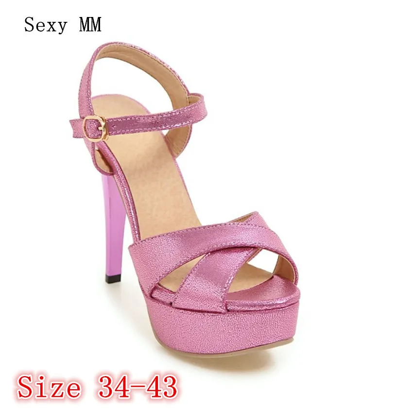 

Summer Pumps Women Peep Toe High Heels Party Wedding Platform Gladiator Sandals Woman High Heel Shoes Plus Size 34 - 40 41 42 43
