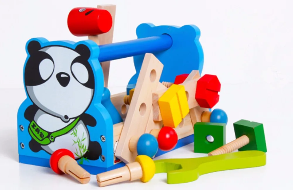Montessori crianças brinquedo de madeira fingir panda