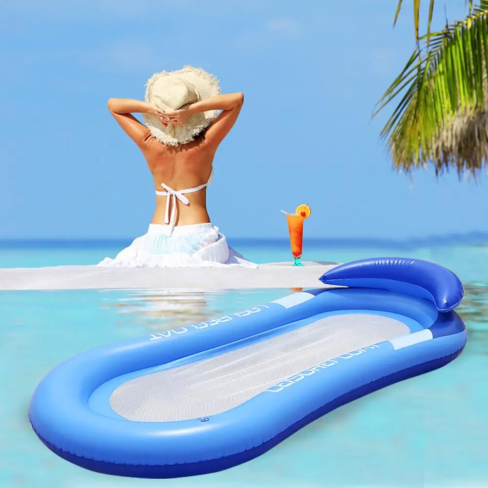 1Pc Outdoor Water Hammock Single People Increase Inflatable Beach Lounger Backrest Recliner Floating Sleeping Bed Chair Cushion