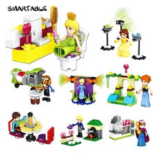 Smartable 8pcs girls Building Blocks Princess holiday Anna Elsa Beauty and the Beast Figure font b