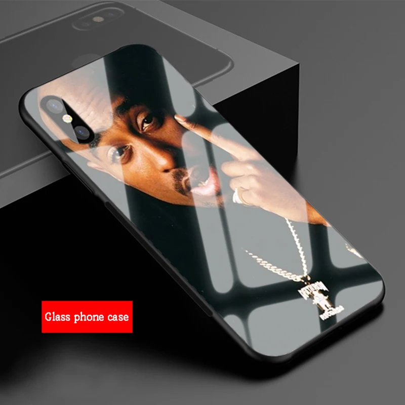 2Pac Tupac Amaru Shakur Makaveli чехол из закаленного стекла для телефона для iPhone 6 6plus 7 plus 8 8plus 5 5S 5C SE для iPhone X XR XS Max